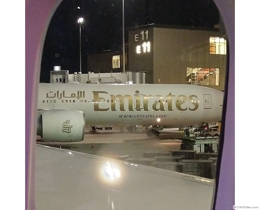 There was an Emirates plane next door, but it clearly wasn't 'park next to an A380 day'.