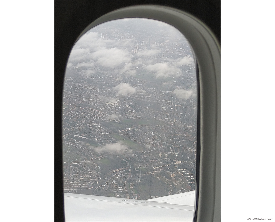 I think we came in over south London, heading east, then turned above Crystal Palace...