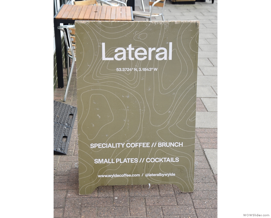 The A-board is concise but informative: Lateral by day, followed by Lateral by night.