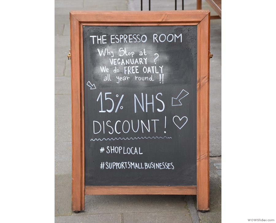 The NHS discount is unsurprising, given the location, directly opposite the hospital.