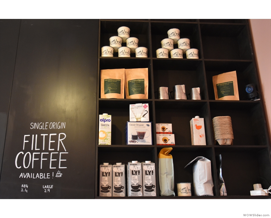 ... to house various retail items: coffee, coffee kit and various non-dairy alternatives.