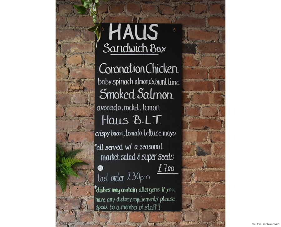 As well as menus on the tables, Haus has various boards around the place.