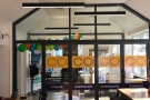 At the right-hand end, glass doors lead to the coworking space. This makes for a very...