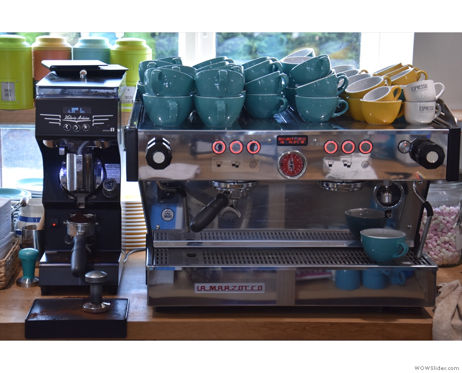 ... where you'll find amother La Marzocco Linea and Victoria Arduino Mythos One.