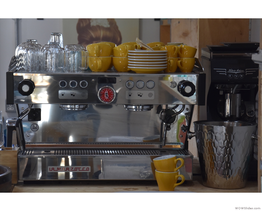 ... espresso machine (a La Marzocco Linea) and grinder (Victoria Arduino Mythos One).