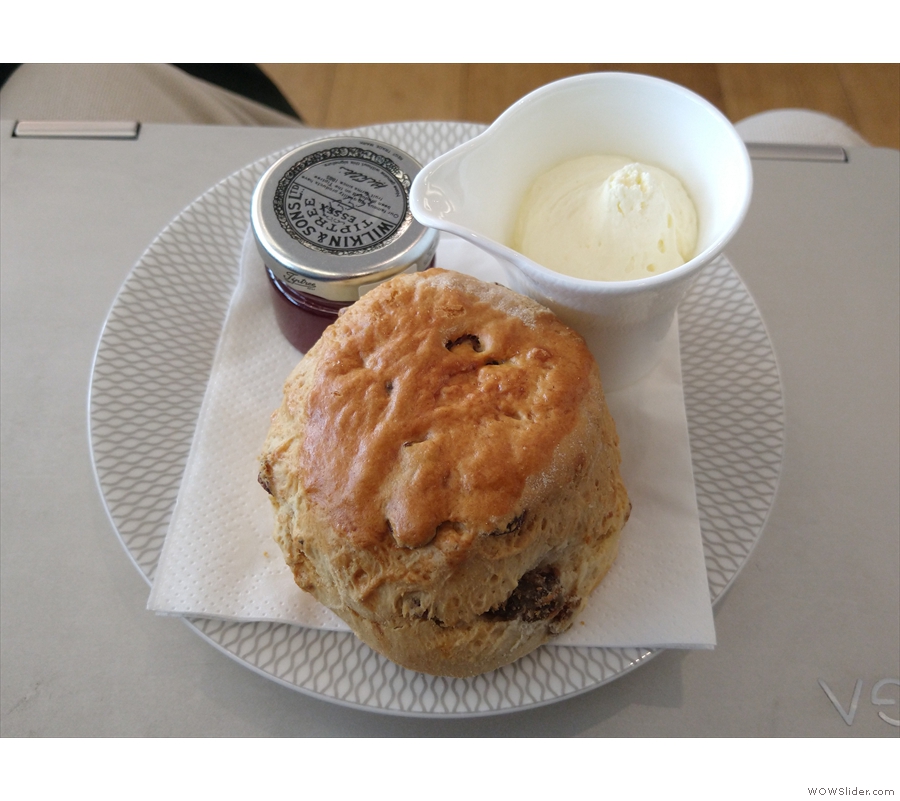 I'll  begin where I left off in the last gallery, with my scone, which I split in two...