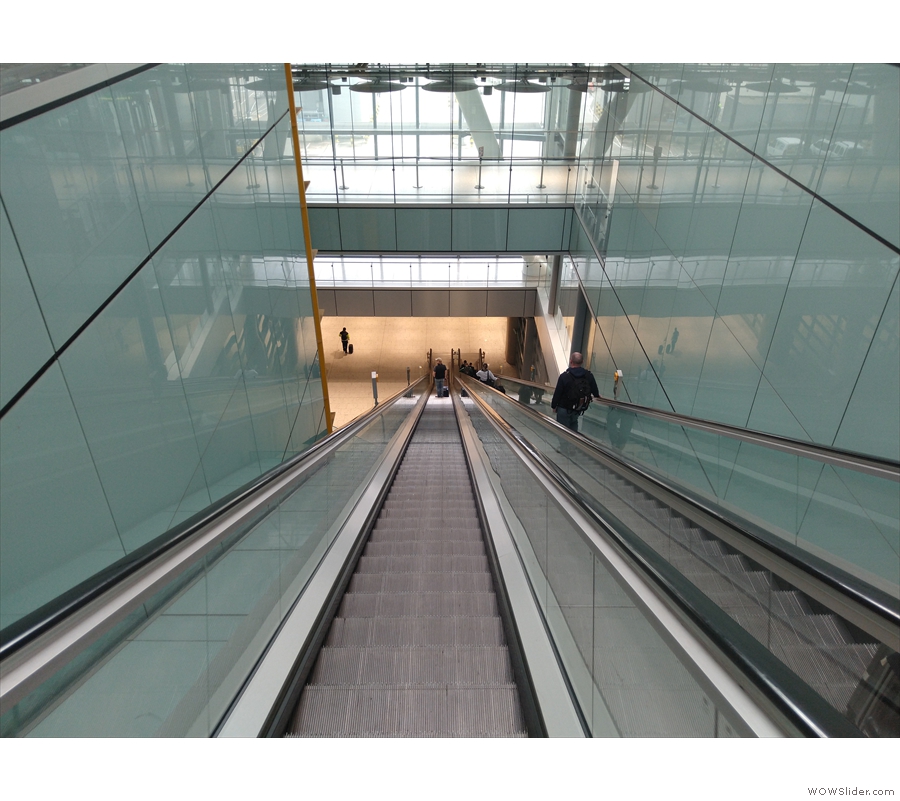 ... then down what I believe to be the longest escalator in London to the...