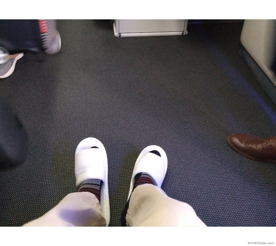 Behold my legroom! I think that's probably sufficient, even for me. In contrast, this is...
