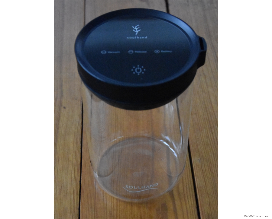 Essentially, it's a glass canister and a lid. The magic, however, is all in the lid, which...