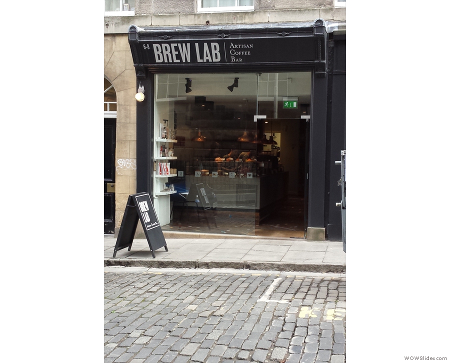Brew Lab, on Edinburgh's South College Street, now sans scaffolding.