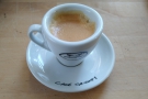 The result: a surprisingly good espresso in Amanda's Cafe Grumpy espresso cup.
