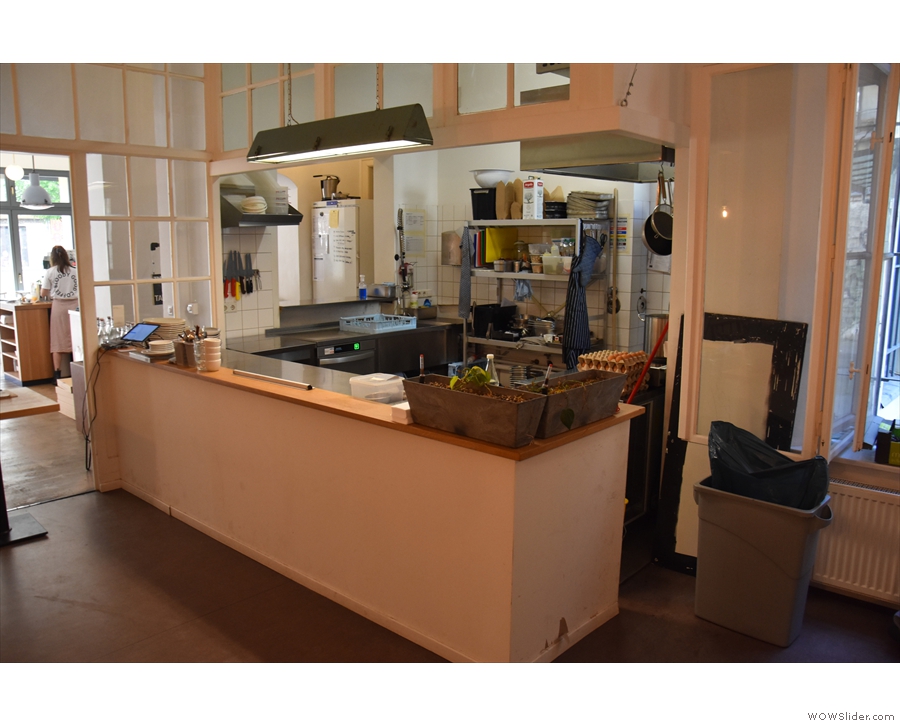 ... with the open kitchen, where all the wonderful food is cooked.