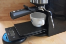 ... a level surface for the Hario scales. Using a wide cup, like Amanda's flat white...