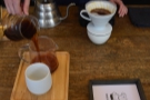 ... and the coffee is poured into the serving carafe...