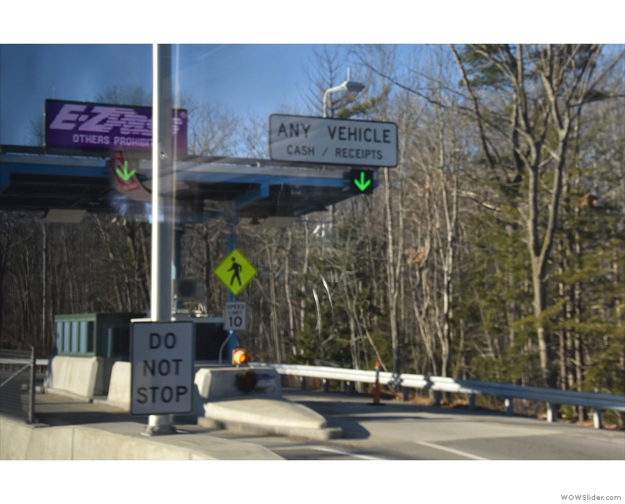 I-95 is a toll road, so you see plenty of these. E-ZPass is an electronic tolling system.