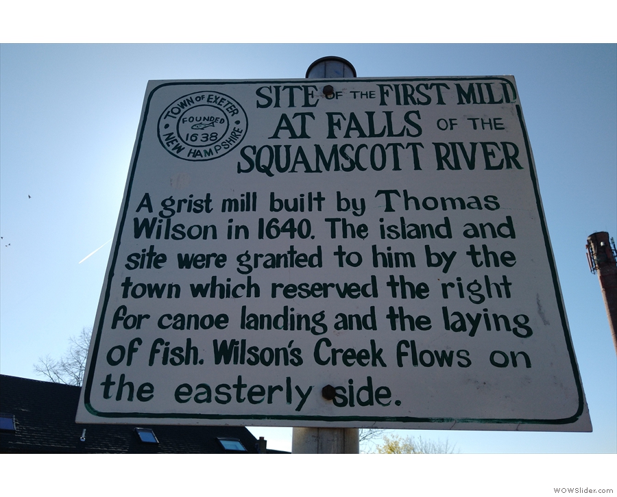 This island was the site of the first mill in Exeter.