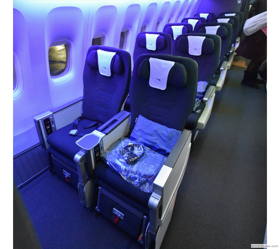 I'll leave you with my seat, 30J, at the front of the World Traveller Plus cabin.