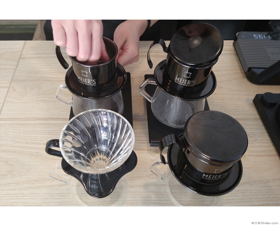 ... although I went for a cà phê phin, the traditional Vietnamese cup-top filter.