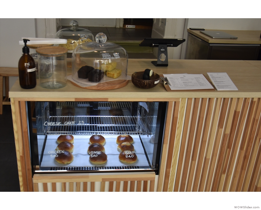 The Bao buns are in the display case at the left-hand end...