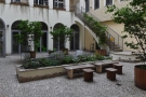 ... but the bulk of the seating in the middle of the courtyard, on either side...