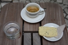 Meanwhile, I had an espresso (which came with a glass of water) plus a slice of shortbread.