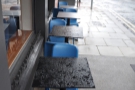 There's plenty of outside seating: these four tables to the right of the main door...
