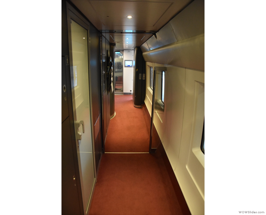 ... past a compartment for the train crew (seen here looking back towards the door).