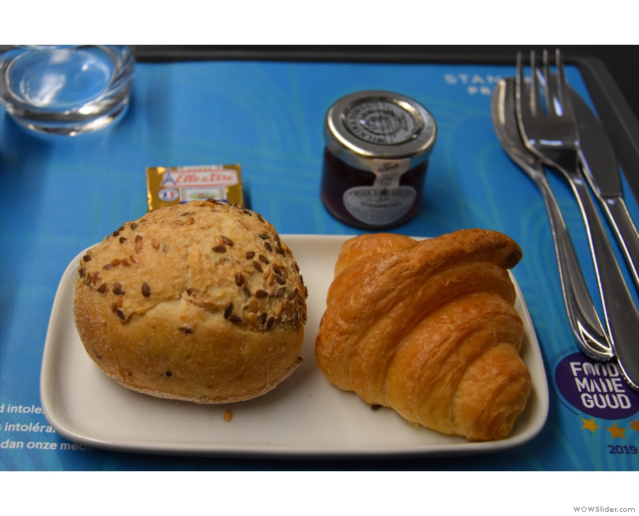 ... coffee, a bread roll and a mini-croissant. More of a snack than a breakfast.