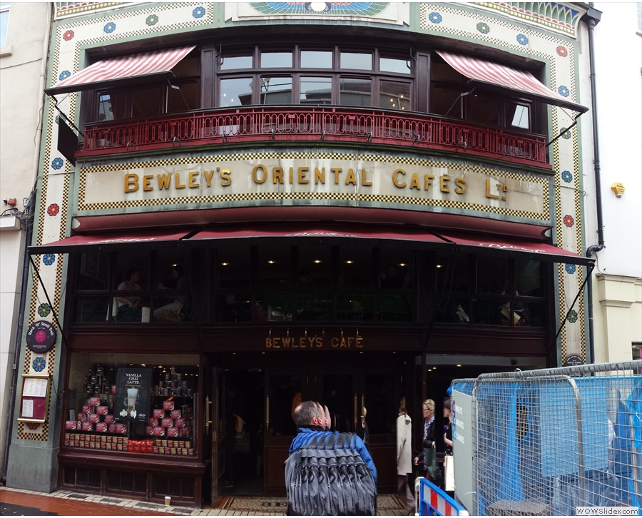 Bewley's Oriental Cafes Ltd on Grafton Street. With a big hole in front of it!
