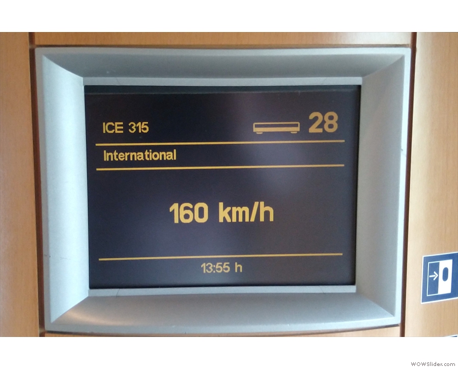 Not that we are going particularly fast: 160 km/h is 100 mph for those who are interested.