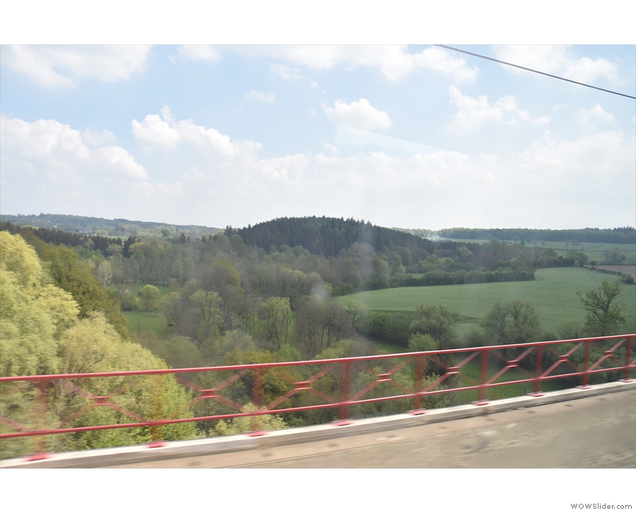 ... the hills on the Belgian side of the German border, with a mix of tunnels and viaducts.