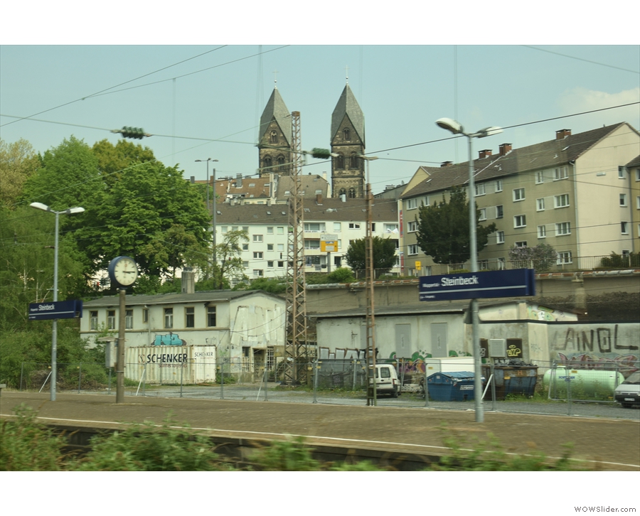 Wuppertal-Steinbeck, with the twin towers of Saint Suitbertus Church in the background.