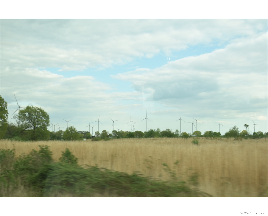 From Hannover to Berlin the ICE runs on a high-speed line. It's flat and there are lots...