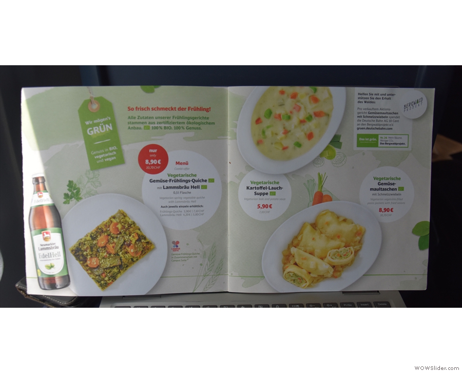 ... are from the printed version, which opens with a page of vegetarian options.