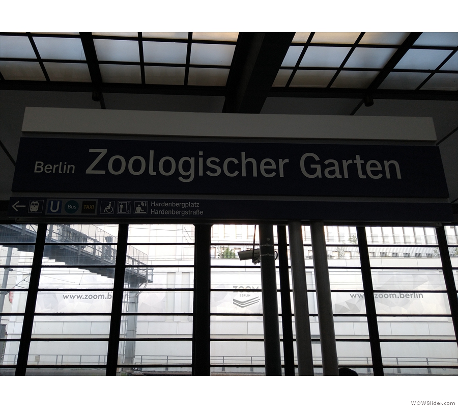 ... and to my stop, Zoologischer Garten, which I passed through 20 minutes earlier.