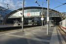 Here I am, at the far end of the platform at Berlin Hauptbahnhof, standing next to...