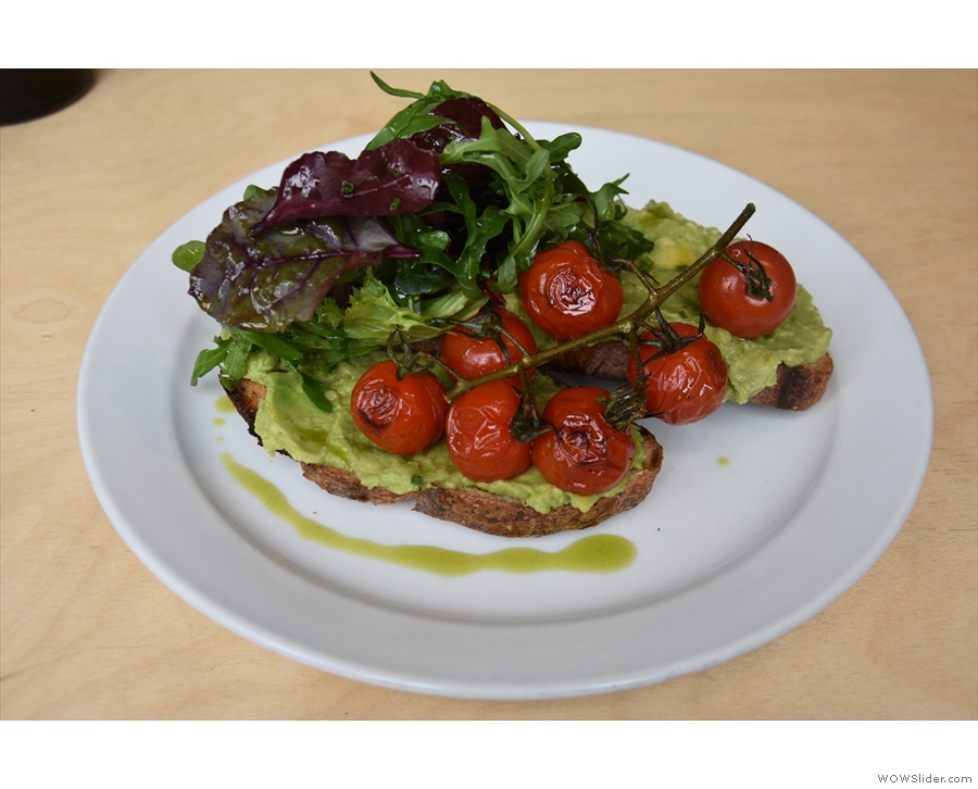 However, I'll leave you with my lunch, the avo toast, from the all-day brunch menu.