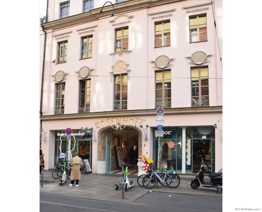 Another, far grander, entrance is on Rosenthaler Straße, where this...