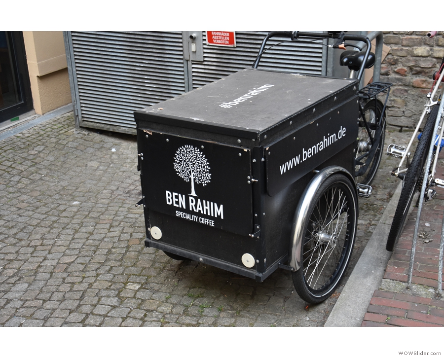 Check out the neat delivery tricycle. You see plenty of these in Berlin.