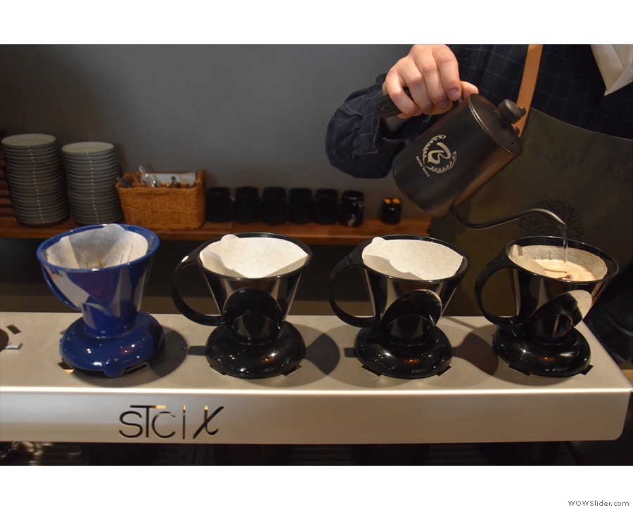 Once you've ordered, head past the filter station with its Clever Drippers...