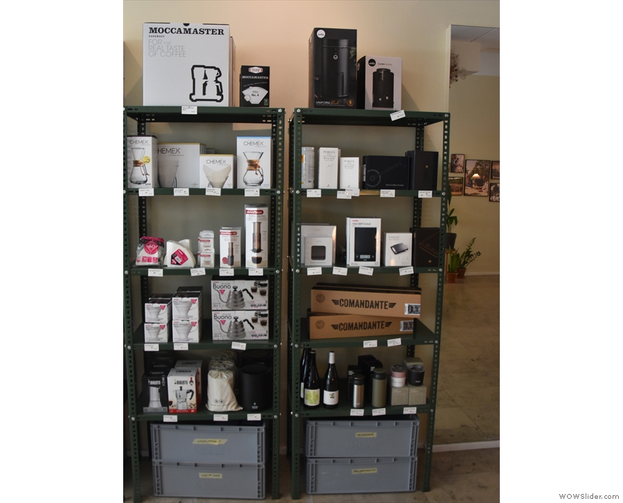 There's also a wide selection of coffee-making equipment.