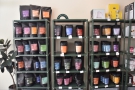 The retail shelves hold a wide (and colourful) range of Coffee Circle's retail bags of coffee.
