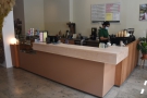 The uncluttered counter in more detail. Overall Coffee Circle has clean, uncluttered lines.