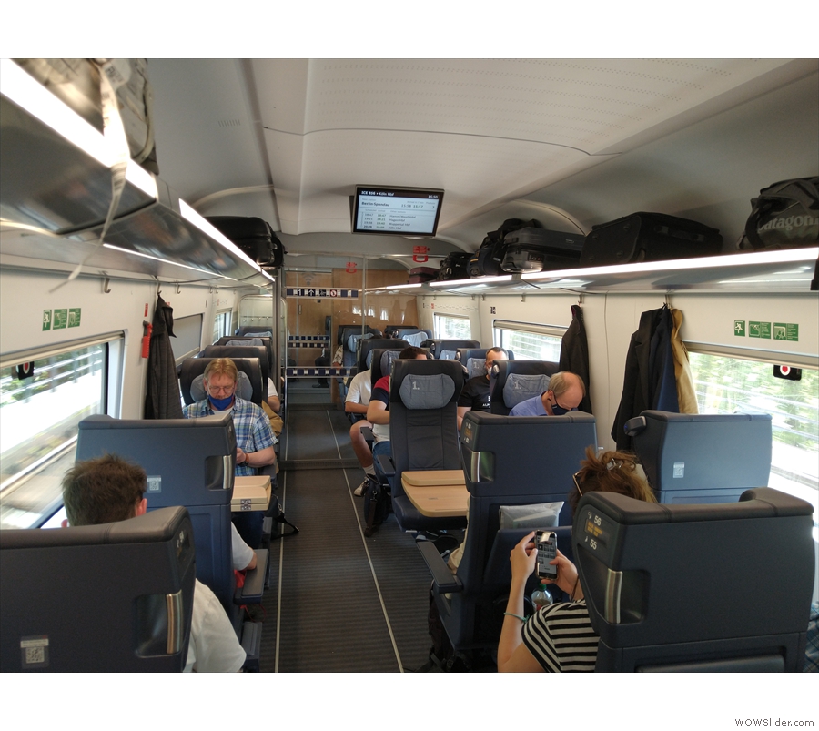 There's a multi-section first class coach right at the front (which includes the driving cab)...