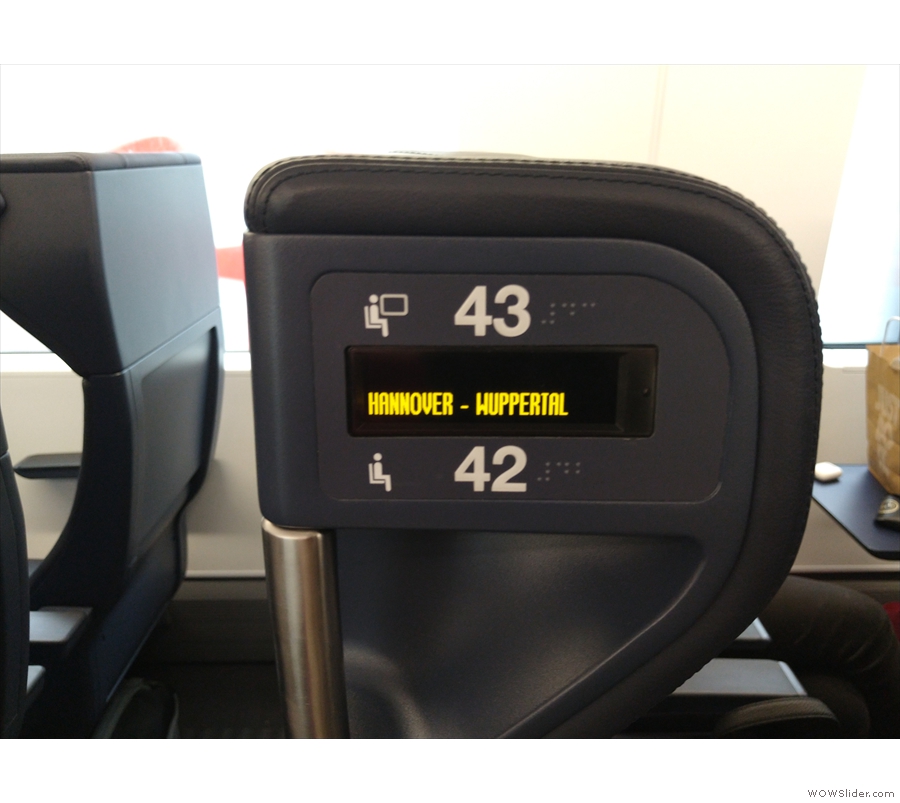 ... while the seat numbers and reservations in the seat casing are very easy to read!
