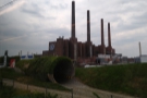 Sitting on this side of the train, I spotted the massive VW factory that I had completely...