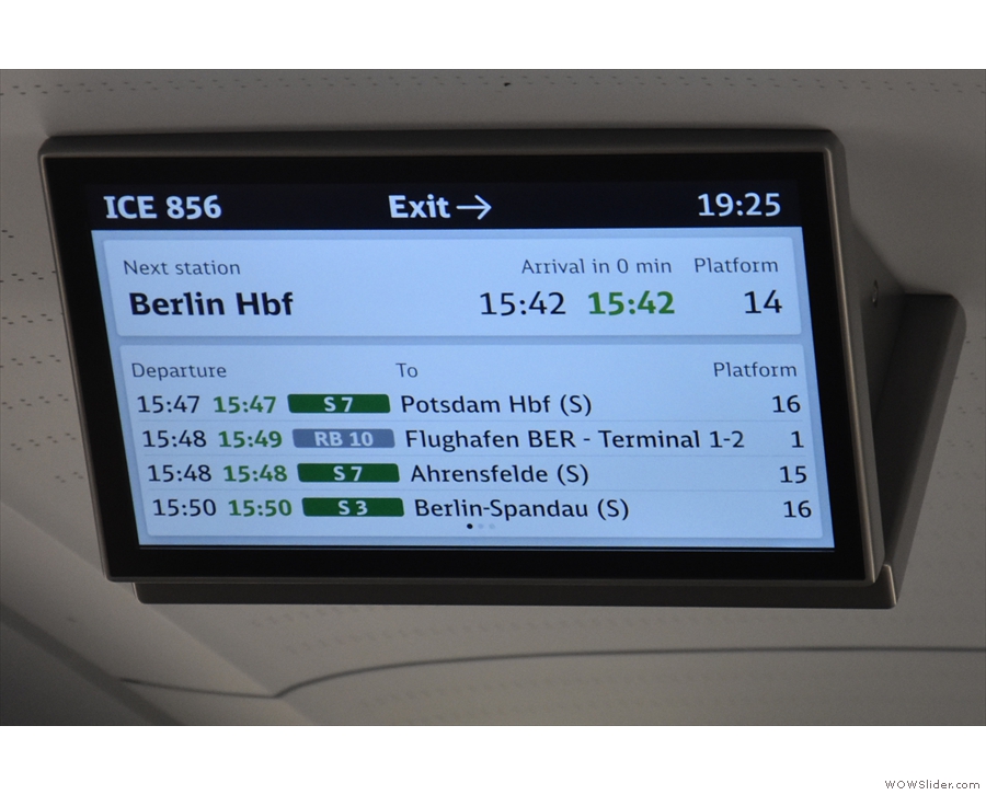 ... although the onboard information system has given up and decided we're in Berlin.