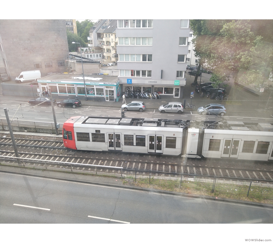 ... this view from my hotel, overlooking the trams entering/leaving the tunnel.