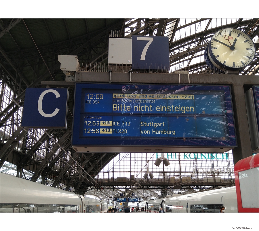 ... which is the 12:53 to Stuttgart, running 55 minutes late. What to do with the spare time?