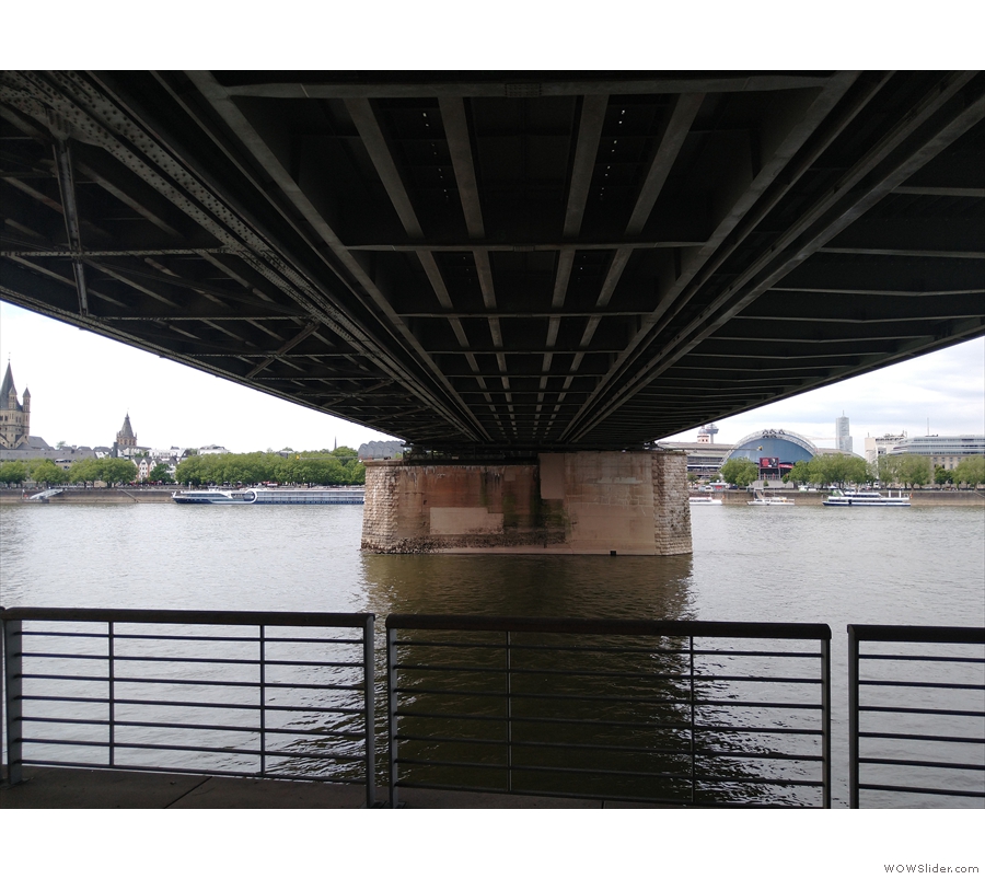 The view from under the bridge. This gives a feel for just how wide the bridge is.